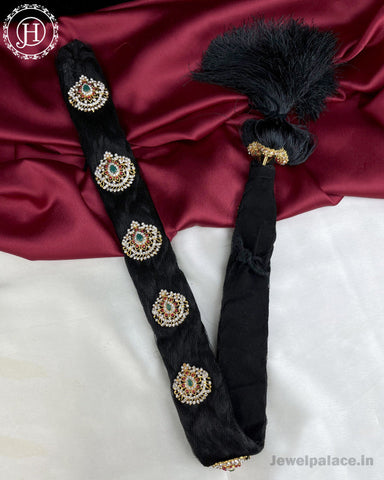 Jewel Palace Bharatanatyam Savaram & Kunjalam Kemp Ready Jada Set Hair Accessories Choti JH3223