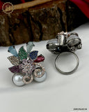 Gorgeous And Beautiful Silver Plated Adjustable Finger Rings For Girls JH3324