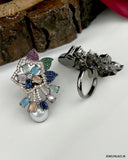 Gorgeous And Beautiful Silver Plated Adjustable Finger Rings For Girls JH3325