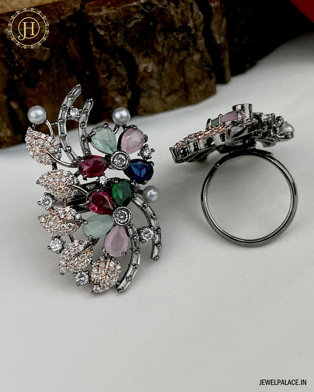 Gorgeous And Beautiful Silver Plated Adjustable Finger Rings For Girls JH3328