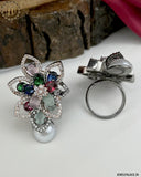 Gorgeous And Beautiful Silver Plated Adjustable Finger Rings For Girls JH3330