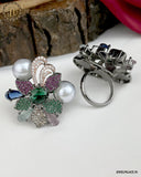 Gorgeous And Beautiful Silver Plated Adjustable Finger Rings For Girls JH3331