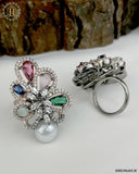 Gorgeous And Beautiful Silver Plated Adjustable Finger Rings For Girls JH3333