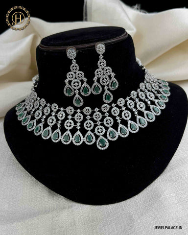 Exclusive Premium Quality AD Choker Necklace Set JH3339