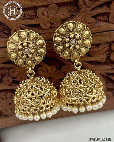 Latest Gold Plated Antique Earrings  JH3356