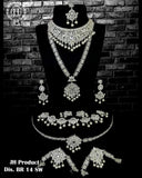 Silver Plated Beautiful CZ Stone Bridal Jewellery Set JH3435