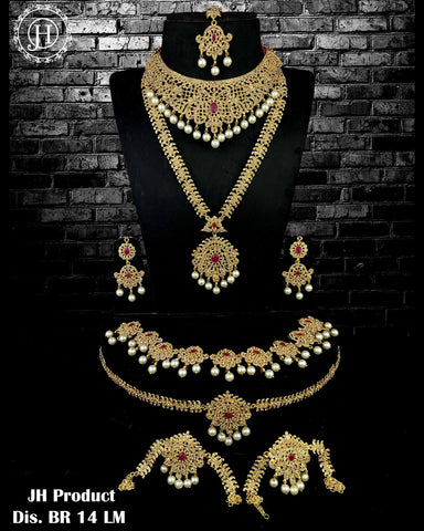 Silver Plated Beautiful CZ Stone Bridal Jewellery Set JH3436