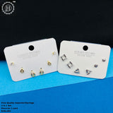 Imported  Brass Stud Earring Combo of 3 Pairs JH3474