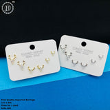 Imported  Brass Stud Earring Combo of 3 Pairs JH3475