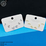 Imported  Brass Stud Earring Combo of 3 Pairs JH3476