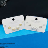 Imported  Brass Stud Earring Combo of 3 Pairs JH3483