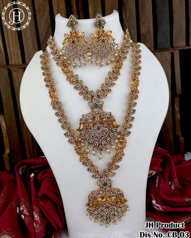 Elegant Gold Plated Combo Haram And Necklace JH3534