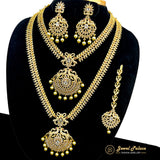 Premium Quality Beautiful AD Stone Combo Haram Set With Earrings  JH354