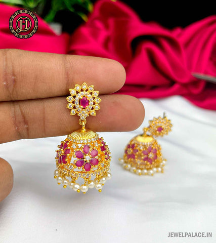 Premium AD Earrings Jhumkas JH3567