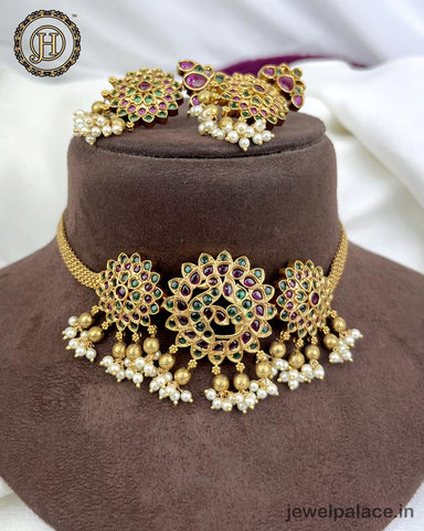 Gold Plated Premium Quality Temple Necklace JH3621