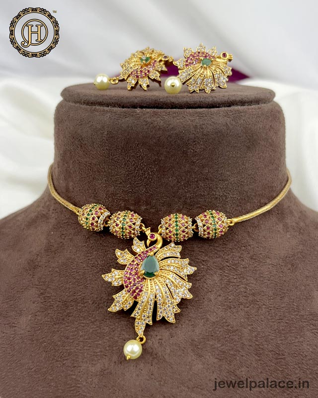 Buy Brown Gold Tone Kundan Inspired Stone Necklace with Earrings (Set of 2)  Online at Jaypore.com