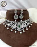 Silver Plated AD Stone Premium Choker Set JH3634