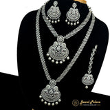 Premium Quality Beautiful AD Stone Combo Haram Set With Earrings  JH367