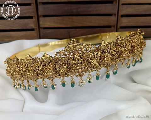 Beautiful Gold Plated Temple Design Vaddanam Hip Belt For Saree JH3700