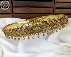 Beautiful Gold Plated Temple Design Vaddanam Hip Belt For Saree