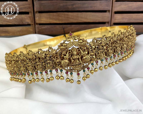 Beautiful Gold Plated Temple Design Vaddanam Hip Belt For Saree JH3702