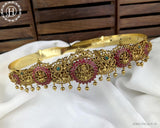 Beautiful Gold Plated Temple Design Vaddanam Hip Belt For Saree JH3708