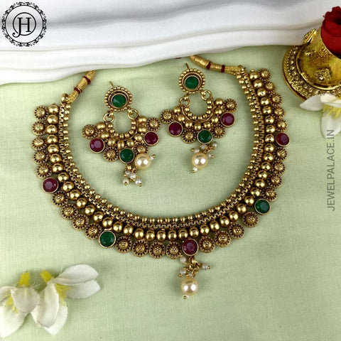 Exclusive Gold Plated Kemp Stone Necklace JH3770