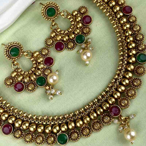 Exclusive Gold Plated Kemp Stone Necklace JH3770