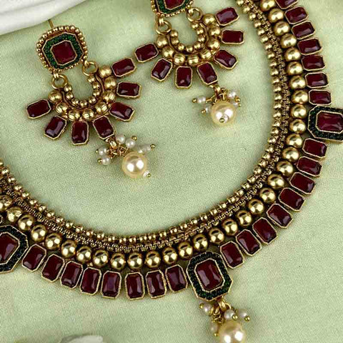 Exclusive Gold Plated Kemp Stone Necklace JH3771