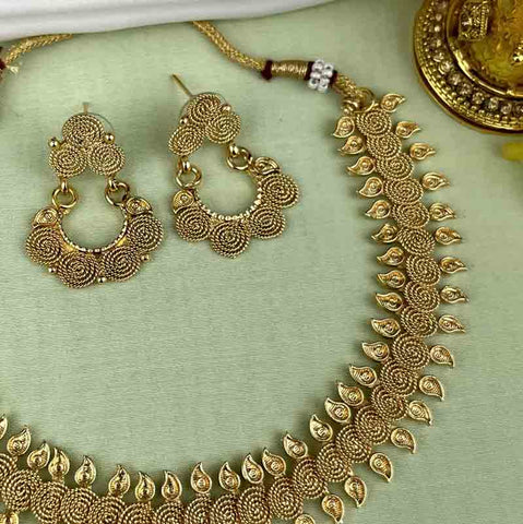 Elegant Gold Finish Designer Necklace JH3776