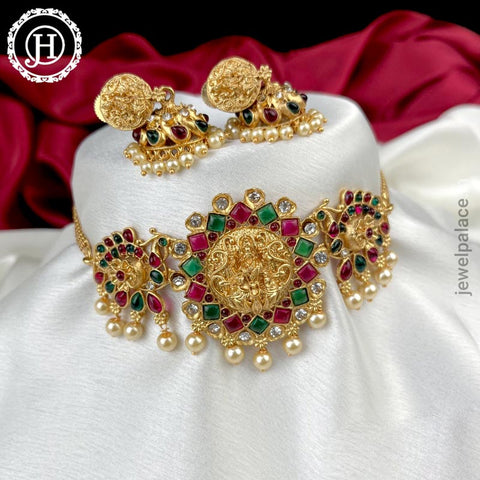 Gold Finish Temple Necklace JH3816