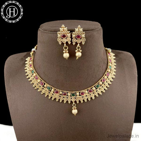 Elegant Gold Plated Antique Necklace JH3992