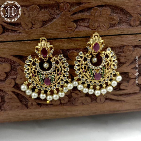 Elegant Gold Plated AD Stone Premium Quality Stud Earrings