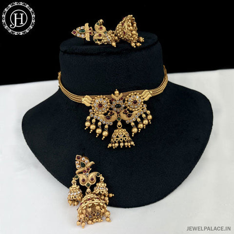 Exclusive Gold Plated Kemp Stone Antique Necklace