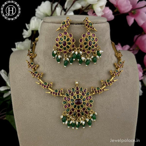 Exclusive Gold Plated Kemps AD Stone Premium Necklace JH4193