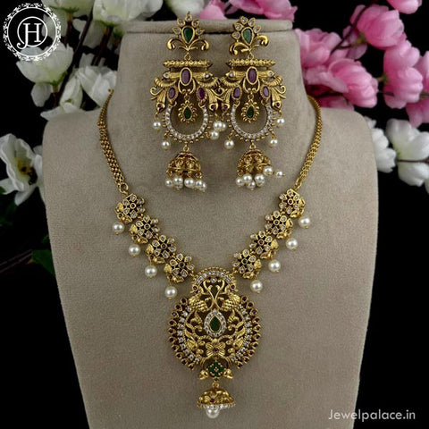 Exclusive Gold Plated Kemps AD Stone Premium Necklace JH4198