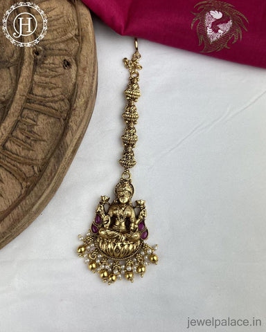 Beautiful Matte Finish Kemp Stones Pearls Temple Tikka