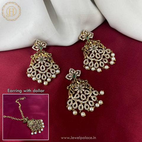 Beautiful Gold Plated AD Earrings JH4474