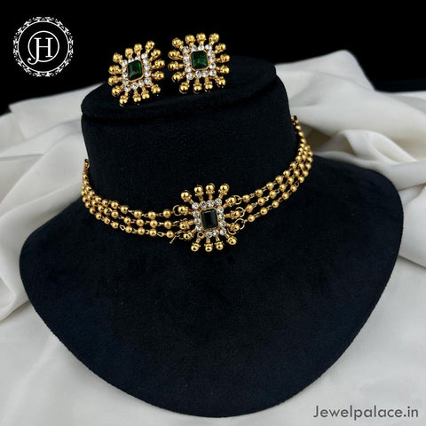 Beautiful Gold Plated Necklace with Earrings JH4504