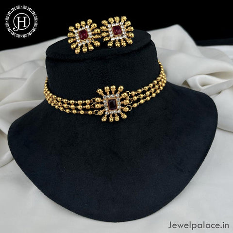 Beautiful Gold Plated Necklace with Earrings JH4505
