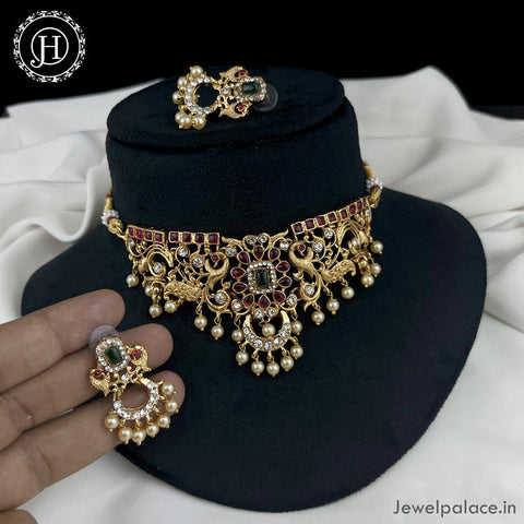 Beautiful Gold Plated Necklace with Earrings JH4518
