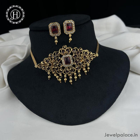 Beautiful Gold Plated Necklace with Earrings JH4519
