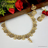 Exclusive Rajwadi Gold Plated Necklace With Earrings JH4664