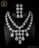 Beautiful Rhodium Plated Alloy AD Stone Two Layers Premium Necklace JH4766