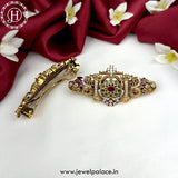 Beautiful Premium Quality Gold Plated Kemp Stone Hair Clip JH5031