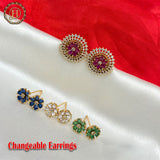 Latest American AD Modern Trendy Studs  Changeable Earrings JH691