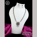 Silver Women Fashion Oxidized Long Haram Necklace With Earrings JH914