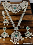 Elegant Silver Shine CZ Stone Classy Combo Choker & Haram Set