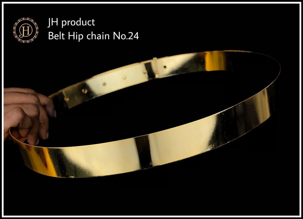 Plain Waist Belt (Kamarband) in Gold Plating, Hip Chain Belt For